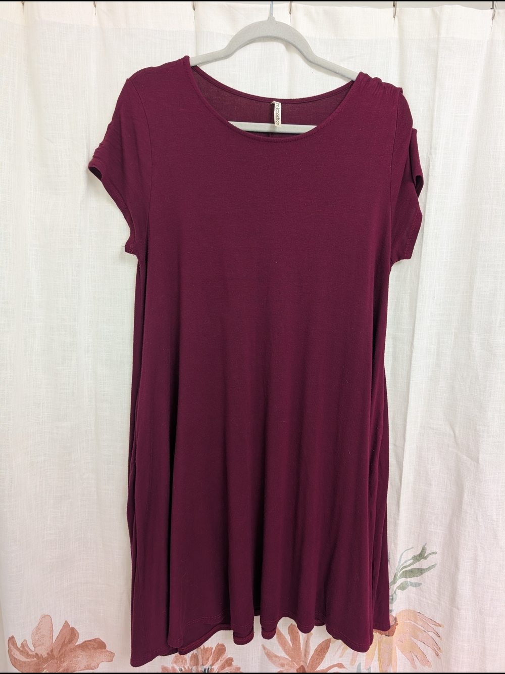 Mittoshop Burgundy Swing Dress Short Sleeve XL